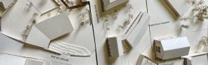 Travaux étudiants : maquette réalisée dans le cadre de l'atelier de projet mené entre l'ENSA PVL et la commune de Lassay-Les-Châteaux